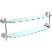  Retro-Wave Collection 24'' Double Glass Shelf, Standard Finish, Polished Chrome