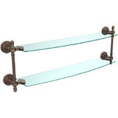  Retro-Wave Collection 24'' Double Glass Shelf, Premium Finish, Venetian Bronze