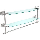  Retro-Wave Collection 24'' Double Glass Shelf w/Towel Bar, Standard Finish, Polished Chrome