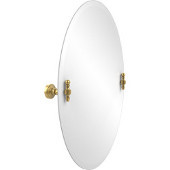  Frameless Oval Tilt Mirror with Beveled Edge, Unlacquered Brass