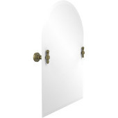  Frameless Arched Top Tilt Mirror with Beveled Edge, Antique Brass