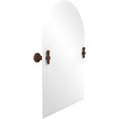  Frameless Arched Top Tilt Mirror with Beveled Edge, Antique Bronze