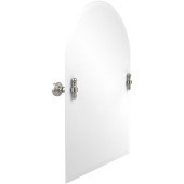  Frameless Arched Top Tilt Mirror with Beveled Edge, Satin Nickel