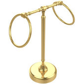  Retro-Wave Collection Guest Towel Holder with Two Rings, Standard Finish, Polished Brass
