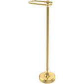  Retro Wave Collection Free Standing Toilet Tissue Holder, Unlacquered Brass