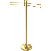  Towel Stand with 4 Pivoting Swing Arms, Unlacquered Brass