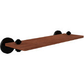 South Beach Collection 16 Inch Solid IPE Ironwood Shelf, Matte Black