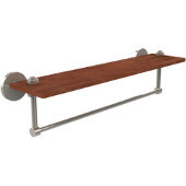  South Beach Collection 22 Inch Solid IPE Ironwood Shelf with Integrated Towel Bar, Polished Nickel