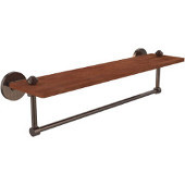  South Beach Collection 22 Inch Solid IPE Ironwood Shelf with Integrated Towel Bar, Venetian Bronze