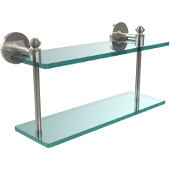  Southbeach Collection 16 Inch Two Tiered Glass Shelf, Polished Nickel