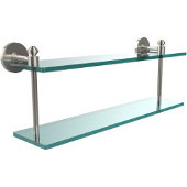  Southbeach Collection 22 Inch Two Tiered Glass Shelf, Polished Nickel