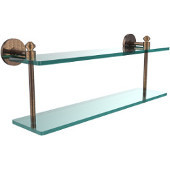  Southbeach Collection 22 Inch Two Tiered Glass Shelf, Venetian Bronze