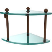  Southbeach Collection Double Corner Glass Shelf, Premium Finish, Rustic Bronze