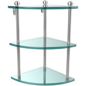  Southbeach Collection Triple Corner Glass Shelf, Premium Finish, Satin Chrome