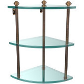  Southbeach Collection Triple Corner Glass Shelf, Premium Finish, Venetian Bronze
