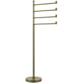 Southbeach Collection Free Standing 4 Pivoting Swing Arm Towel Stand, Antique Brass