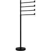  Southbeach Collection Free Standing 4 Pivoting Swing Arm Towel Stand, Matte Black