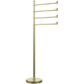  Southbeach Collection Free Standing 4 Pivoting Swing Arm Towel Stand, Satin Brass