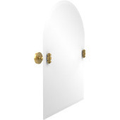  Frameless Arched Top Tilt Mirror with Beveled Edge, Polished Brass