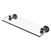  Sag Harbor Collection 16'' Glass Vanity Shelf with Beveled Edges in Matte Black, 16'' W x 5-13/16'' D x 2-3/16'' H