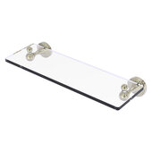  Sag Harbor Collection 16'' Glass Vanity Shelf with Beveled Edges in Polished Nickel, 16'' W x 5-13/16'' D x 2-3/16'' H
