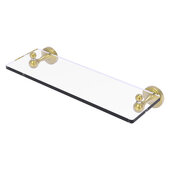  Sag Harbor Collection 16'' Glass Vanity Shelf with Beveled Edges in Satin Brass, 16'' W x 5-13/16'' D x 2-3/16'' H
