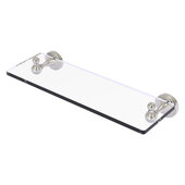  Sag Harbor Collection 16'' Glass Vanity Shelf with Beveled Edges in Satin Nickel, 16'' W x 5-13/16'' D x 2-3/16'' H