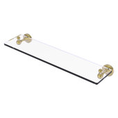 Sag Harbor Collection 22'' Glass Vanity Shelf with Beveled Edges in Unlacquered Brass, 22'' W x 5-13/16'' D x 2-1/2'' H