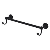  Sag Harbor Collection 24'' Towel Bar with Integrated Hooks in Matte Black, 26-1/4'' W x 6'' D x 4-1/2'' H