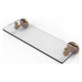  Shadwell Collection 16'' Glass Vanity Shelf with Beveled Edges in Brushed Bronze, 16'' W x 5-13/16'' D x 3-5/8'' H