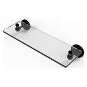  Shadwell Collection 16'' Glass Vanity Shelf with Beveled Edges in Matte Black, 16'' W x 5-13/16'' D x 3-5/8'' H