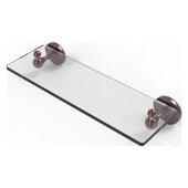  Shadwell Collection 16'' Glass Vanity Shelf with Beveled Edges in Antique Copper, 16'' W x 5-13/16'' D x 3-5/8'' H