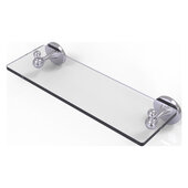  Shadwell Collection 16'' Glass Vanity Shelf with Beveled Edges in Satin Chrome, 16'' W x 5-13/16'' D x 3-5/8'' H