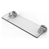  Shadwell Collection 16'' Glass Vanity Shelf with Beveled Edges in Satin Nickel, 16'' W x 5-13/16'' D x 3-5/8'' H
