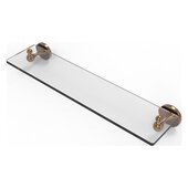  Shadwell Collection 22'' Glass Vanity Shelf with Beveled Edges in Brushed Bronze, 22'' W x 5-13/16'' D x 2-1/2'' H