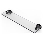  Shadwell Collection 22'' Glass Vanity Shelf with Beveled Edges in Matte Black, 22'' W x 5-13/16'' D x 2-1/2'' H