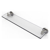  Shadwell Collection 22'' Glass Vanity Shelf with Beveled Edges in Satin Nickel, 22'' W x 5-13/16'' D x 2-1/2'' H
