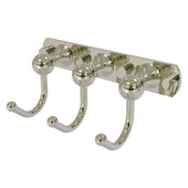  Shadwell Collection 3-Position Multi Hook in Polished Nickel, 8'' W x 4-5/16'' D x 3-3/16'' H