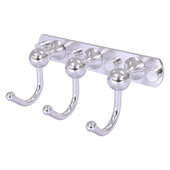  Shadwell Collection 3-Position Multi Hook in Satin Chrome, 8'' W x 4-5/16'' D x 3-3/16'' H