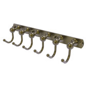  Shadwell Collection 6-Position Tie and Belt Rack in Antique Brass, 15-1/2'' W x 4-5/16'' D x 3-3/16'' H
