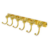  Shadwell Collection 6-Position Tie and Belt Rack in Polished Brass, 15-1/2'' W x 4-5/16'' D x 3-3/16'' H