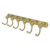  Shadwell Collection 6-Position Tie and Belt Rack in Satin Brass, 15-1/2'' W x 4-5/16'' D x 3-3/16'' H