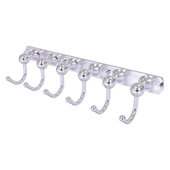  Shadwell Collection 6-Position Tie and Belt Rack in Satin Chrome, 15-1/2'' W x 4-5/16'' D x 3-3/16'' H