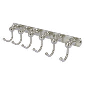  Shadwell Collection 6-Position Tie and Belt Rack in Satin Nickel, 15-1/2'' W x 4-5/16'' D x 3-3/16'' H