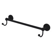  Shadwell Collection 18'' Towel Bar with Integrated Hooks in Matte Black, 20'' W x 6'' D x 4-1/2'' H