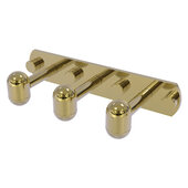  Tango Collection 3-Position Multi Hook in Unlacquered Brass, 8'' W x 3-3/16'' D x 1-5/8'' H