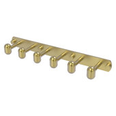  Tango Collection 6-Position Tie and Belt Rack in Satin Brass, 15-1/2'' W x 3-3/16'' D x 1-5/8'' H