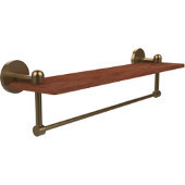  Tango Collection 22 Inch Solid IPE Ironwood Shelf with Integrated Towel Bar, Brushed Bronze