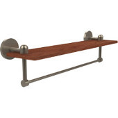  Tango Collection 22 Inch Solid IPE Ironwood Shelf with Integrated Towel Bar, Antique Pewter