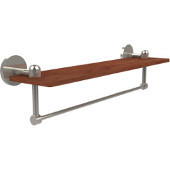  Tango Collection 22 Inch Solid IPE Ironwood Shelf with Integrated Towel Bar, Polished Nickel